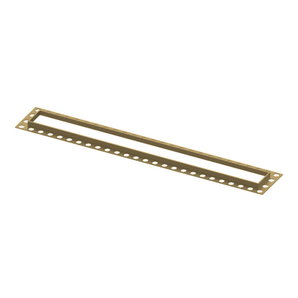 Product cut out image of the Abacus Elements Linear 600mm Brushed Brass Waste Finishing Trim